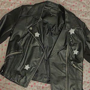 Black leather jacket